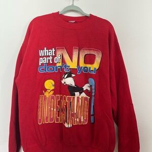 Tweety Bird Red Crewneck